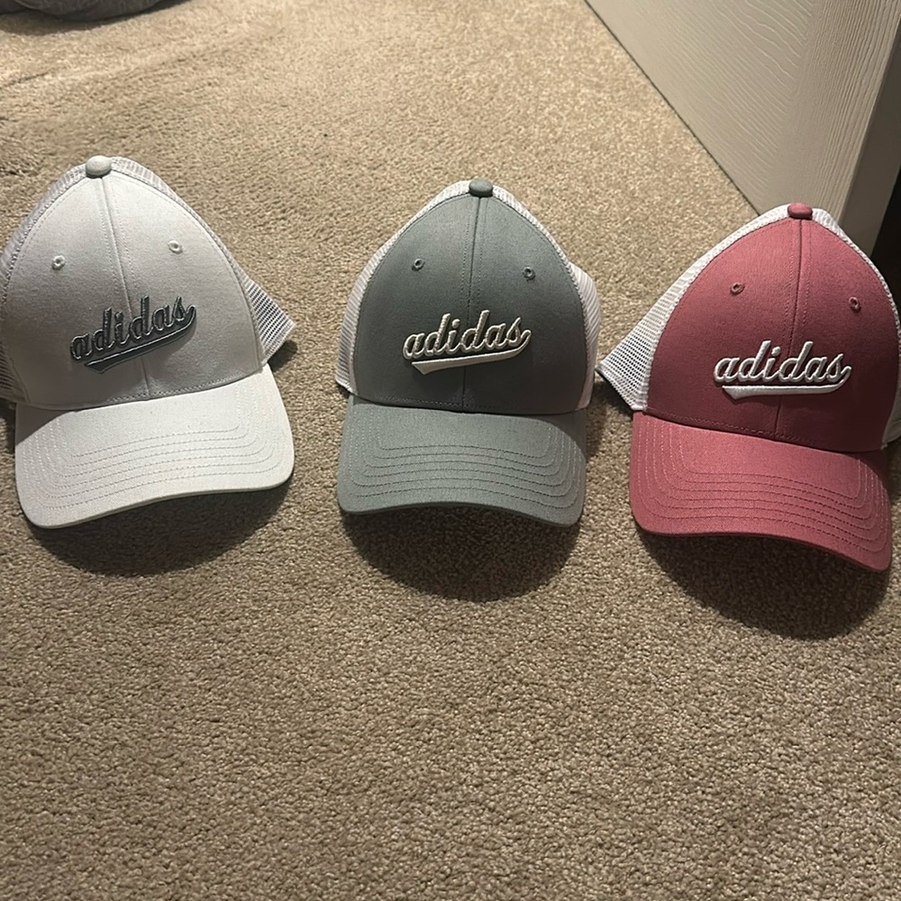 3 never worn addidas hats